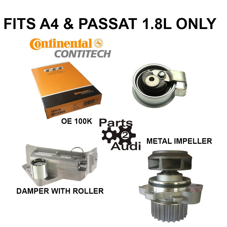 Timing Belt KIT FITS VW AUDI 1.8 WATER PUMP,DAMPER,ROLLER &  CONTI TIMING BELT