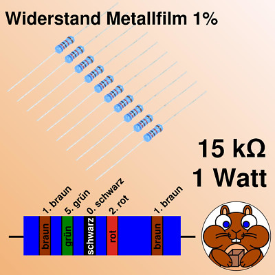 10x Widerstand Metallfilm 15 k 1W Watt axial 1% Draht Präzision resistor THT