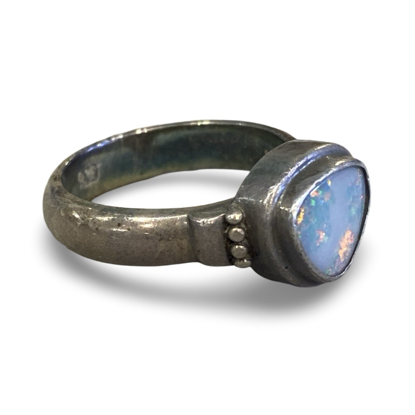 Opal Multicolor Sterling Silver Ring - image 2