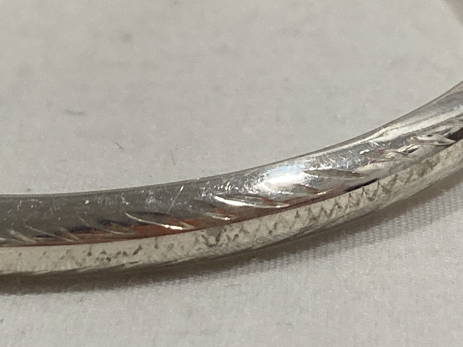 SU 925 Signed Solid Sterling Silver Etched Patter… - image 9