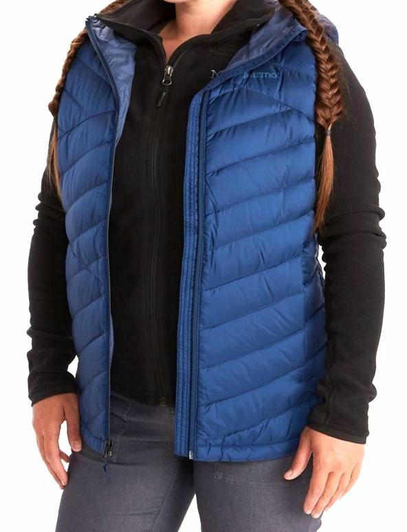 $150 Marmot Women's Blue 700 Fill Logo Wind Resistant Highlander