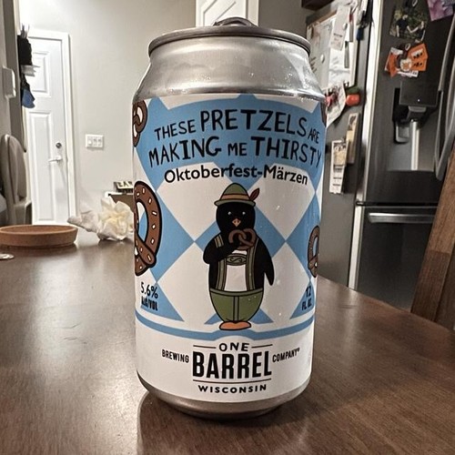 ONE BARREL BREWING COMPANY OKTOBERFESTMARZEN 12 OZ BEER CAN WISCONSIN