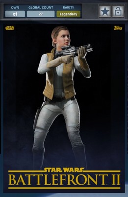 Star Wars Card Trader DIGITAL Battlefront II PRINCESS LEIA Gold 27cc Legendary