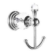 Crystal Towel Hook Chrome Bath Robe Hook Silver Bathroom Wall Hooks Double For C