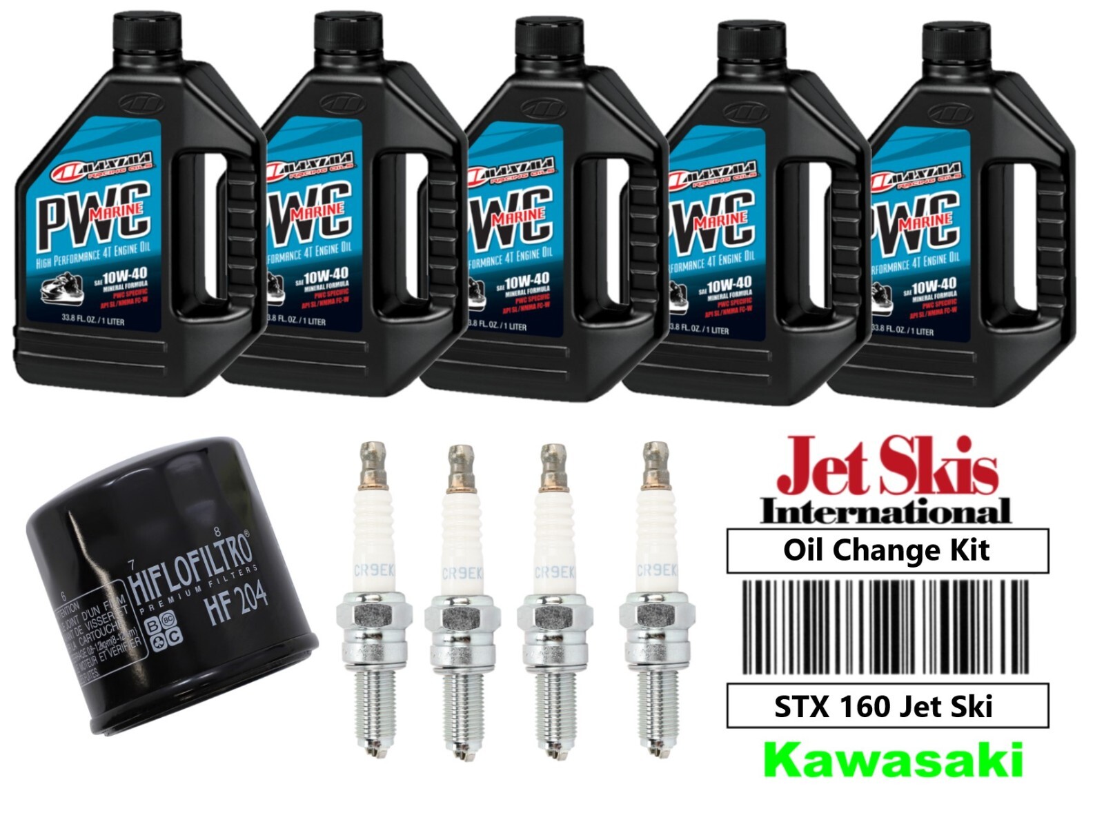 For Kawasaki Jet Ski STX 160 X JT1500 Oil Change Kit Oil Filter NGK CR9EKB Plugs
