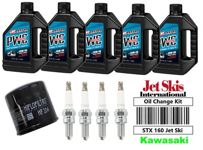 For Kawasaki Jet Ski STX 160 X JT1500 Oil Change Kit Oil Filter NGK CR9EKB Plugs