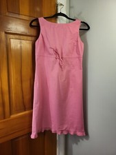 Loft Women's Sleeveless Tie Waist Midi Dress Pink Sz 2 *Spots*