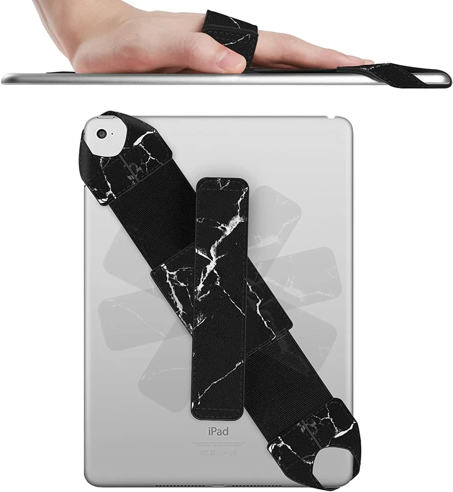 PU Leather Tablet Hand Strap Holder Swivel Handle Grip for All 9-10 Inch Tablets - Image 2 of 4