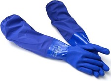 Large - Chemical Resistant Gloves, Seamless Cotton Lined, Heavy Duty Waterproof