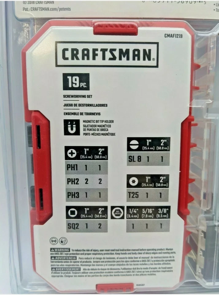 CRAFTSMAN 19pc SCREWDRIVER BIT SET WITH PLASTIC HARD CASE - FREE SHIPPING - Image 4 of 4
