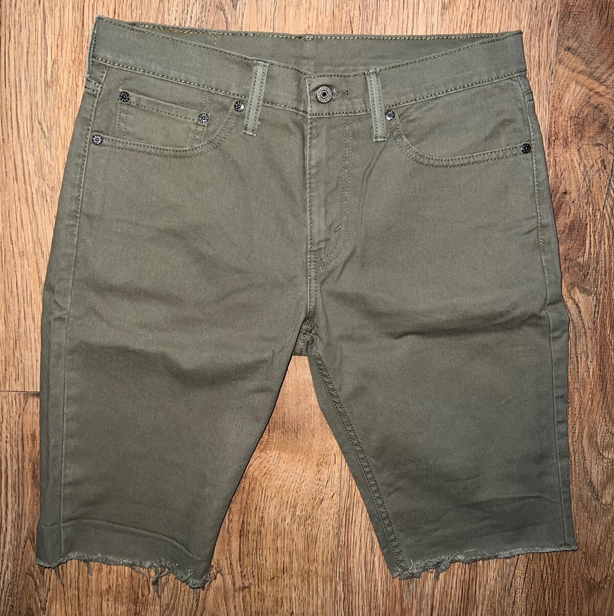 Levi’s Men's Olive Green Slim Fit 511 Stretch Jean Shorts W32 RRP £95 Mint