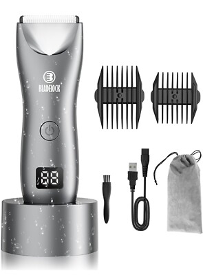 Body Hair Trimmer for Men w Light, No Nicks Trimmer Waterproof Rechargeable