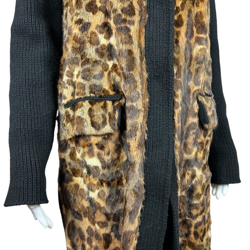Dolce & Gabbana Wool & Fur Leopard Print Sweater Jacket - Picture 4 of 9