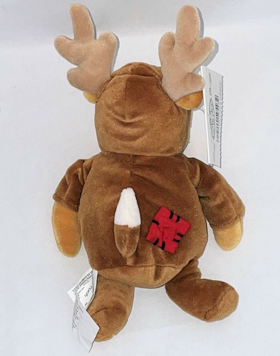 8" Winnie-the-Pooh Bear Reindeer Antlers Costume Bean Bag Plush Disney Store NWT - Picture 2 of 3