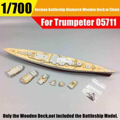 1/700 German Bismarck 1941 Battleship Wooden Deck w/Chain for Trumpeter 05711