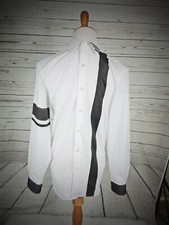 White hand painted Apt.9 dress shirt size S slim fit with stripes