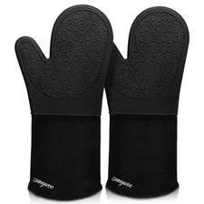 	Oven Mitts  Silicone Heat Resistant with Quilted Liner Non-Slip 1 Pair	