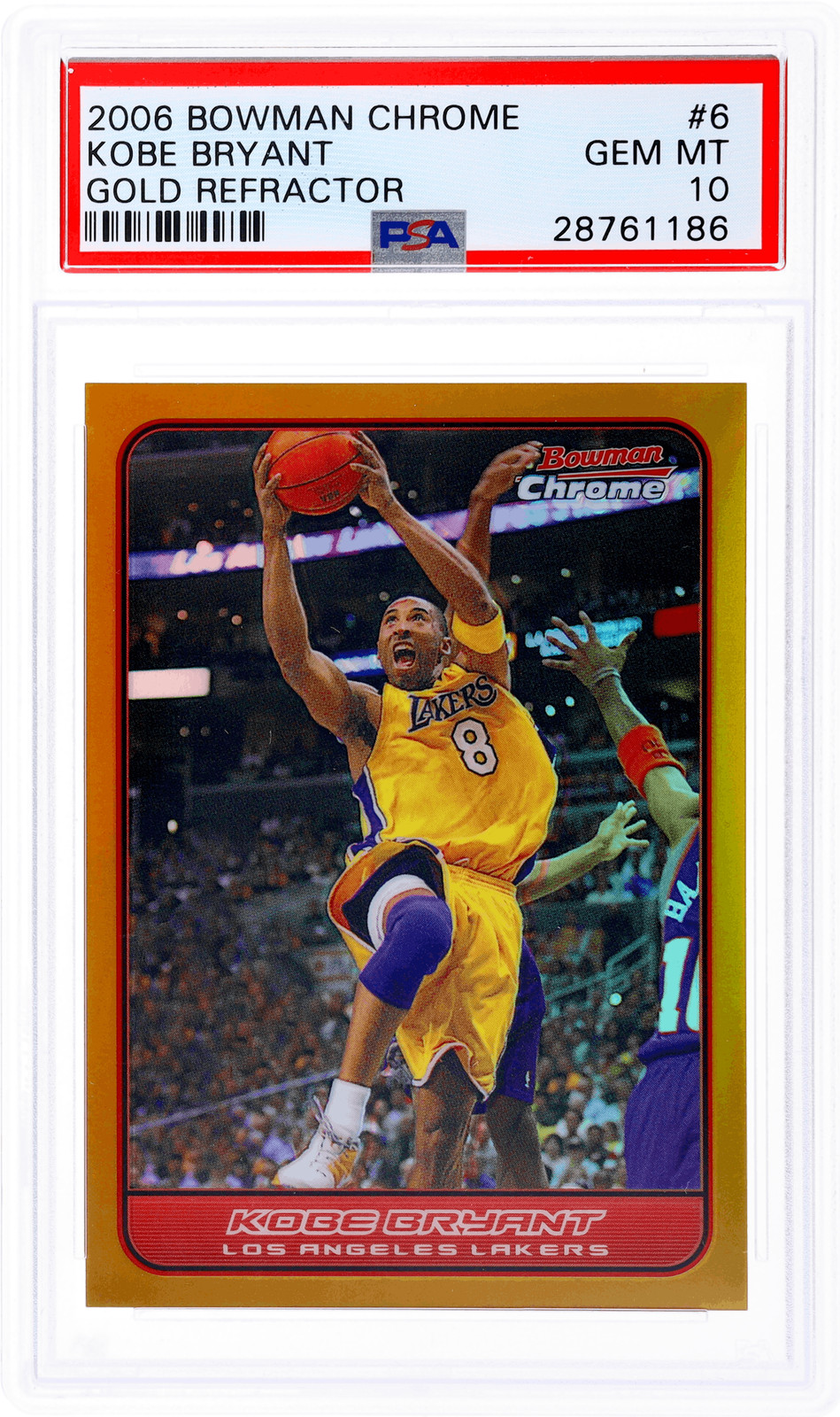 2006 Bowman Chrome Kobe Bryant Gold Refractor #6 /50 PSA 10