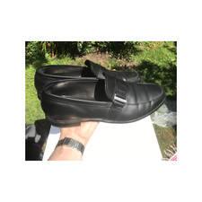 Prada 7 1/2 Slip On Loafer Rubber Sole 2DE081 Black 9W
