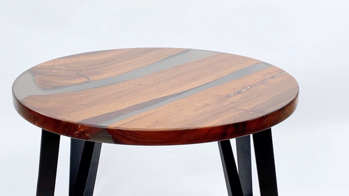 Resin Round Side Table Epoxy End Table Coffee Table Mid Century Modern Decor - Video 1 of 1