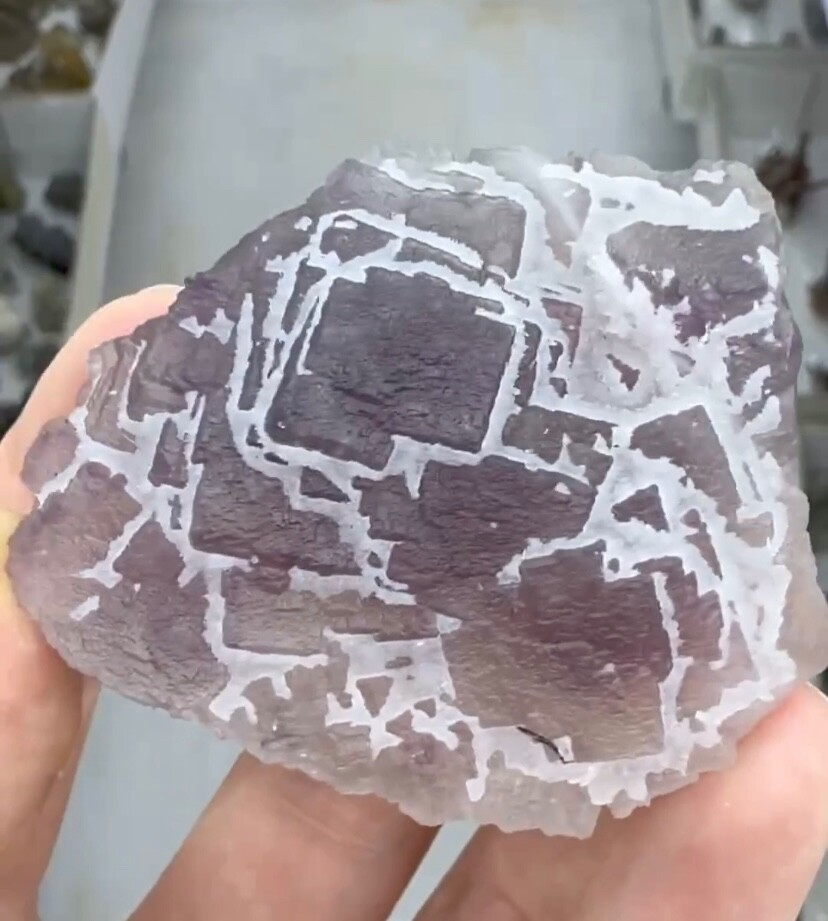Natural purple fluorite is from Zhejiang Province, China.