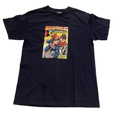 Superman DC Comics Graphic T-Shirt Navy Blue Mens Medium Comic Cover Print 2008