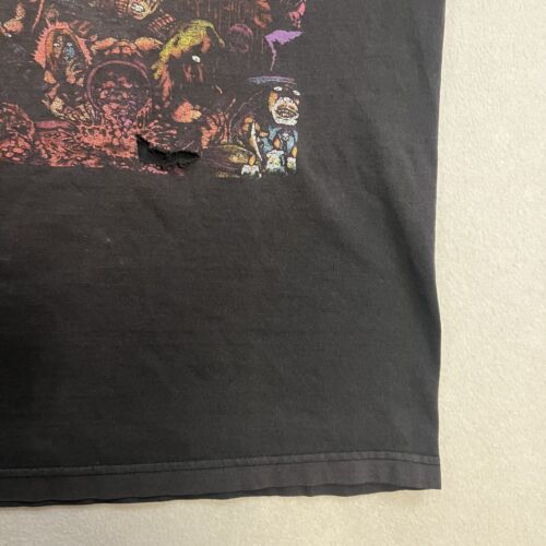 Vintage Ghoul Maniaxe T-Shirt Mens Large Black Short Sleeve Faded Distressed Tee - Picture 11 of 23