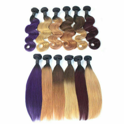 12A CAPELLI UMANI VERGINI BRASILIANI MULTICOLORE 2TONI/3TONI OMBRE CAPELLI LISCI 100g - Foto 1 di 9