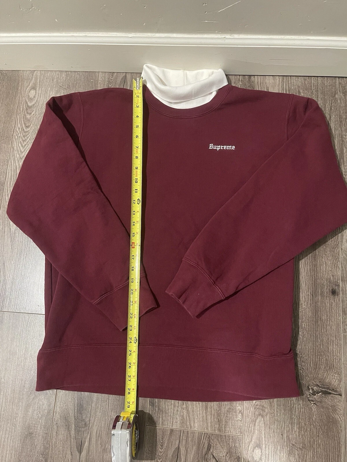 Sweat col roulé Supreme taille XL bordeaux