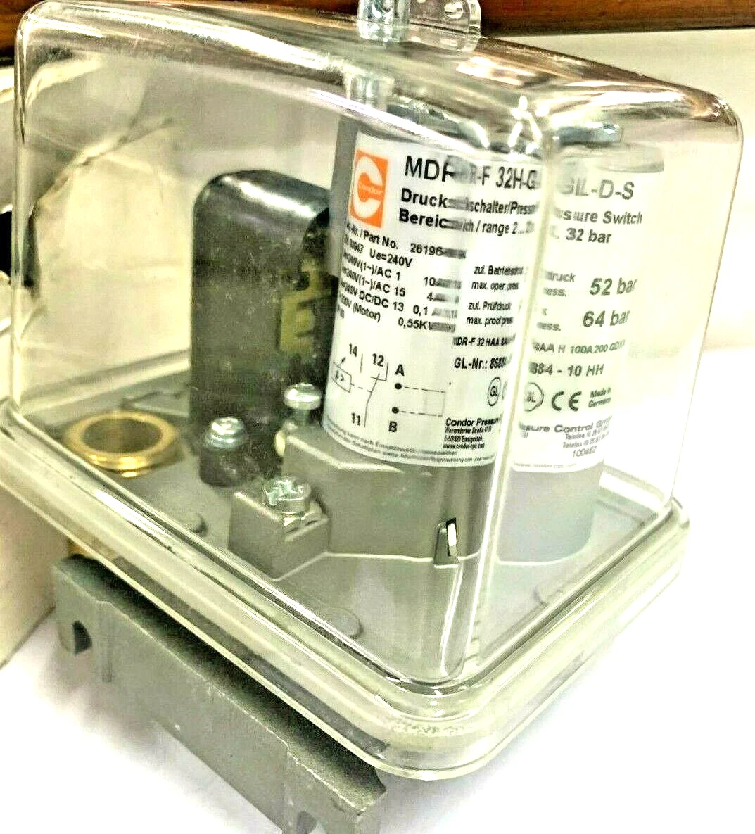 NEW CONDOR MDR-F 8H-S PRESSURE SWITCH 253549 MDRF8HS – SB, 43% OFF
