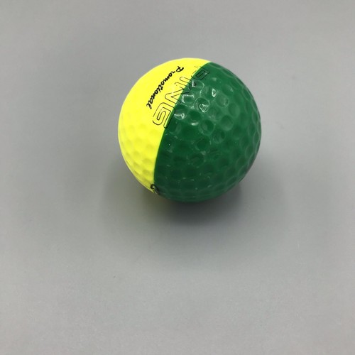 Vintage ASPEN Ping Eye Karsten #1 Promotional Two Tone Golf Ball Yellow Green - Picture 11 of 12