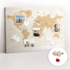 Décoratif Tableau d'affichage Tableau en liège 120x80 Carte politique du monde
