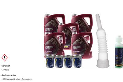20L MANNOL Motoröl SAE 10W-60 RACING+ESTER inkl. Additiv Auslaufschlauch