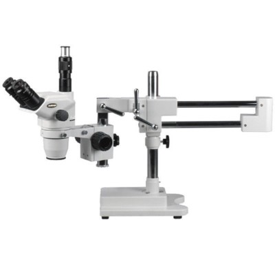 AmScope 2X-225X Trinocular Boom Stereo Microscope w/ Focusable Eyepieces
