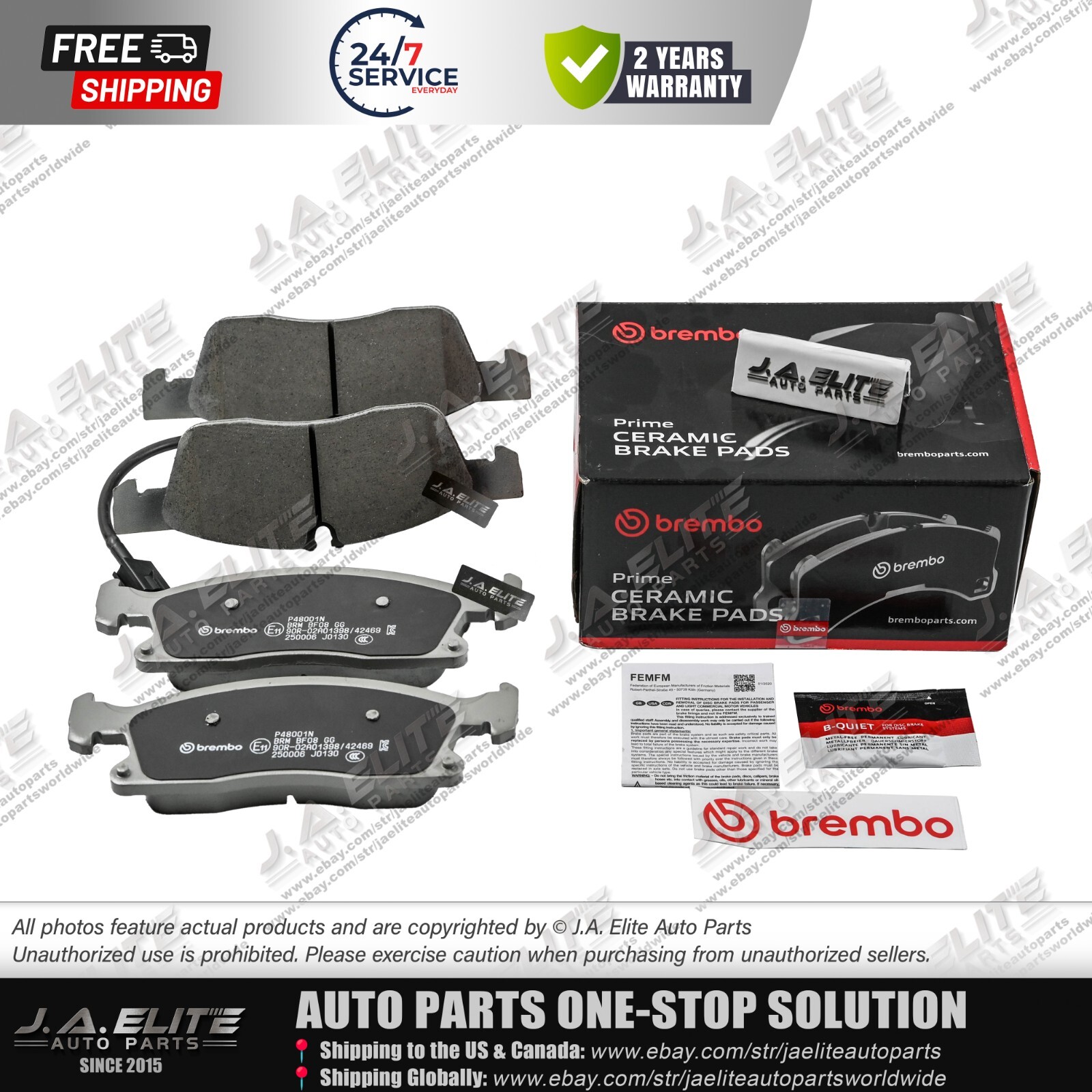 Genuine Brembo Front Brake Pads Set for Maserati Levante (2017+) 673011564