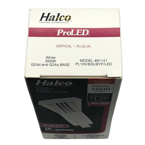 Halco 81141 10W 2-Pin Plug-In LED 3500K White Ballast Bypass G24d and G24q Base - Picture 3 of 9