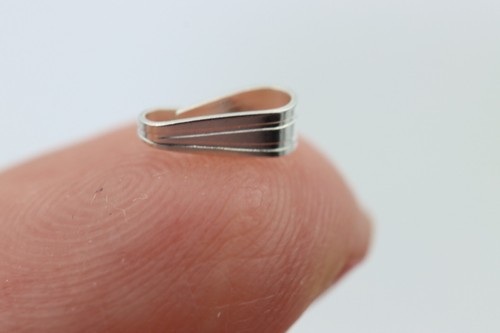Solid Sterling Silver 925 Snap On Pendant Bail Connector 8mm x 3mm *Free post - Picture 7 of 7