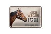 Blechschild Spruch 18X12 Cm Pferd Hier Wache Ich Eigene Gefahr Schild