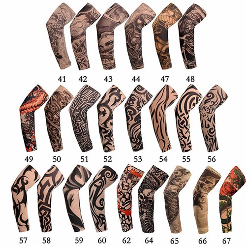 1Pc Temporary Tattoo Sleeves Body Art Cooling Fake Slip On Arm Sun Protector ┛ - Photo 1/33