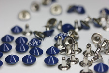 Da 50-1000pz a scelta borchie sfuse a cono con rivetto 9mm colore blu smaltato