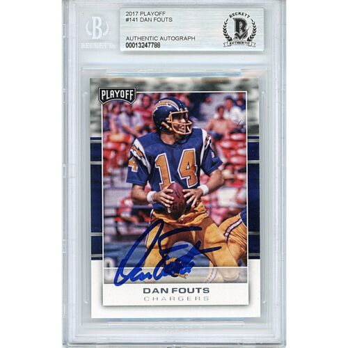 Dan Fouts San Diego Chargers Signed 2017 Football Beckett BGS On-Card Auto Slab - Afbeelding 1 van 4