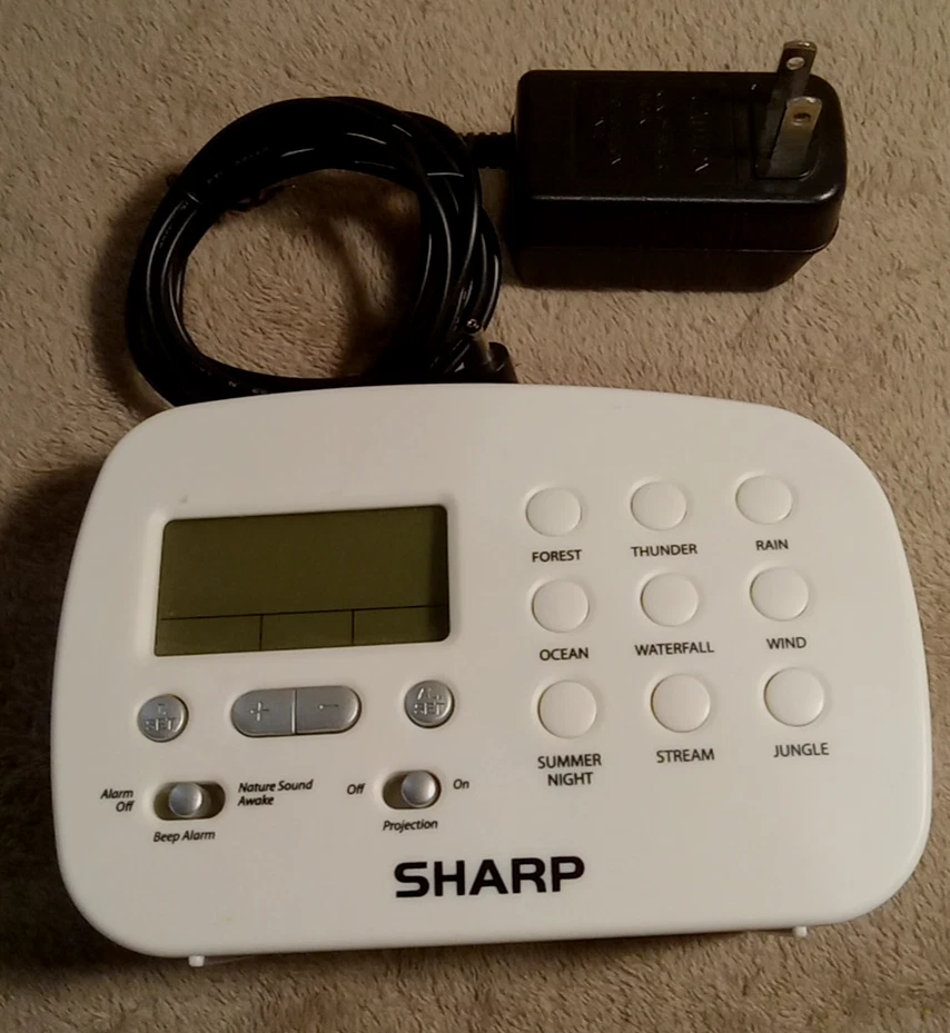 Sharp SPC570 Projection Alarm Digital Clock With 9 Nature Sounds Month/Day/Date - Image 2 of 4