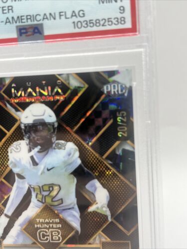 Travis Hunter Autogramm 2024 Wild Card Auto Mania American Flag /25 PSA 9 - Bild 3 von 19