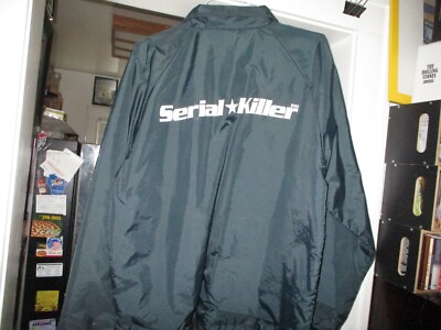 UBER RARE! Vintage Navy SERIAL KILLER Screened Logo Snap Up Jacket