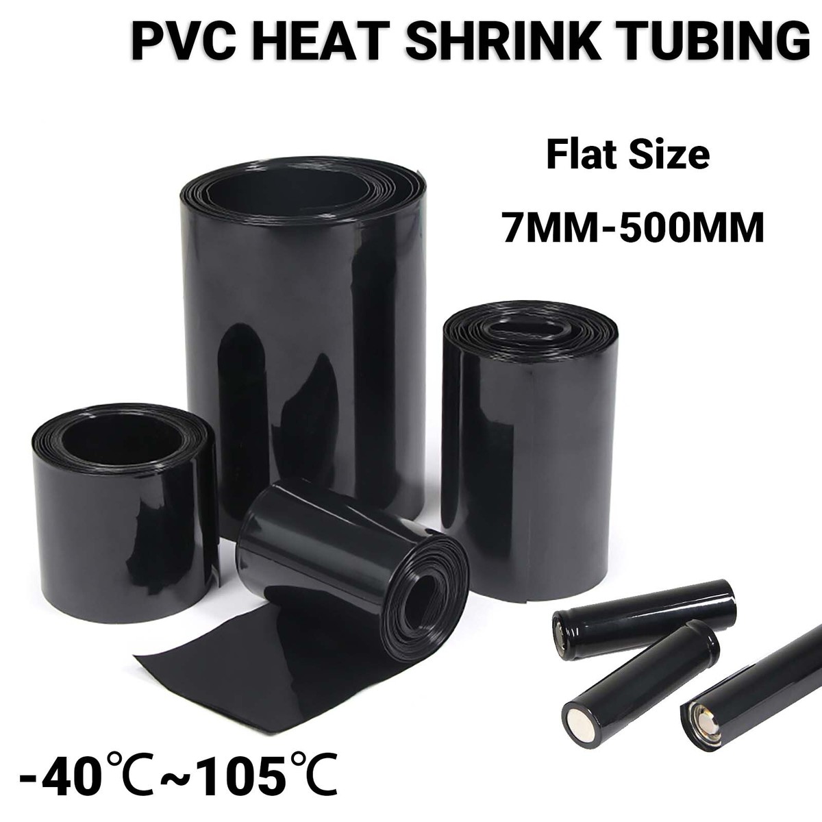 Tubo Termoretraibile PVC GooBetter – Dimensioni Da 130mm A 500mm, Colori Assortiti, Per Batterie LiPO NiMH NiCd