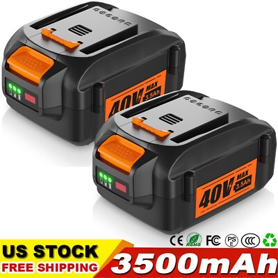 PACK 3.5Ah WA3580 Lithium-Ion Battery For Worx 40V Max WG180 WG280 WG380 WG580
