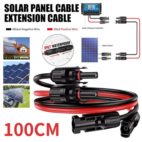 1 Pair Solar Panel Extension Cable Wire Black&Red PV Connector 6mm² Cable UK - Picture 12 of 15