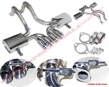 Dual 4"Tip Muffler Catback Exhaust fit 97-04 Chevy Corvette/01-04 Z06 5.7L LS V8