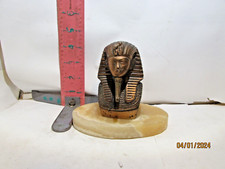 EGYPTIAN TUT MASK ON MARBLE BASE - FROM ONE OF THE EGYPTIAN PERIODS