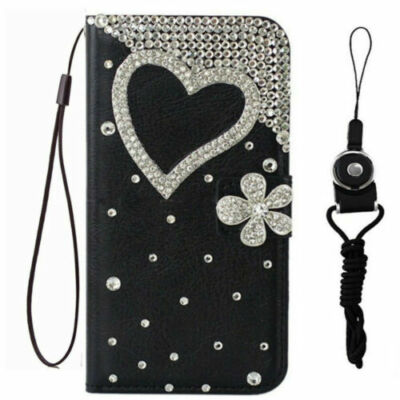 For Samsung Galaxy S22 ULTRA Phone CASE Leather Wallet Bling Cover + strap